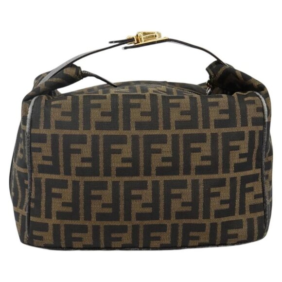 FENDI Zucca Canvas Hand Bag Black Brown Auth 141927 - Picture 3 of 16